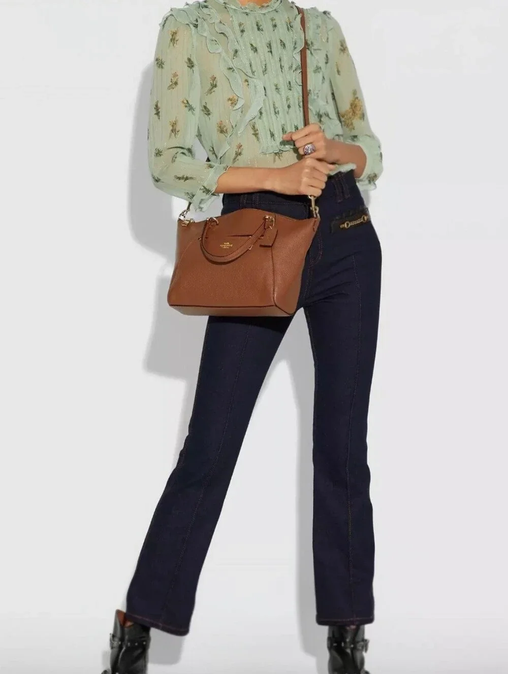 Coach Pebble Leather Prairie Satchel Bag